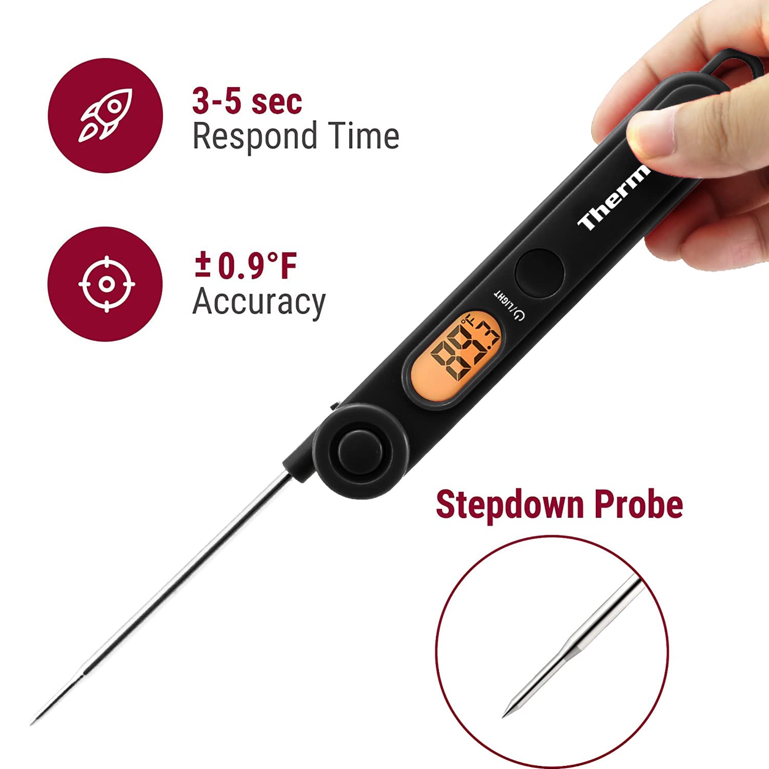 Foto 3 pulgar | Termómetro Digital Para Carne Con Indicador De Temperatura Thermopro - Venta Internacional.