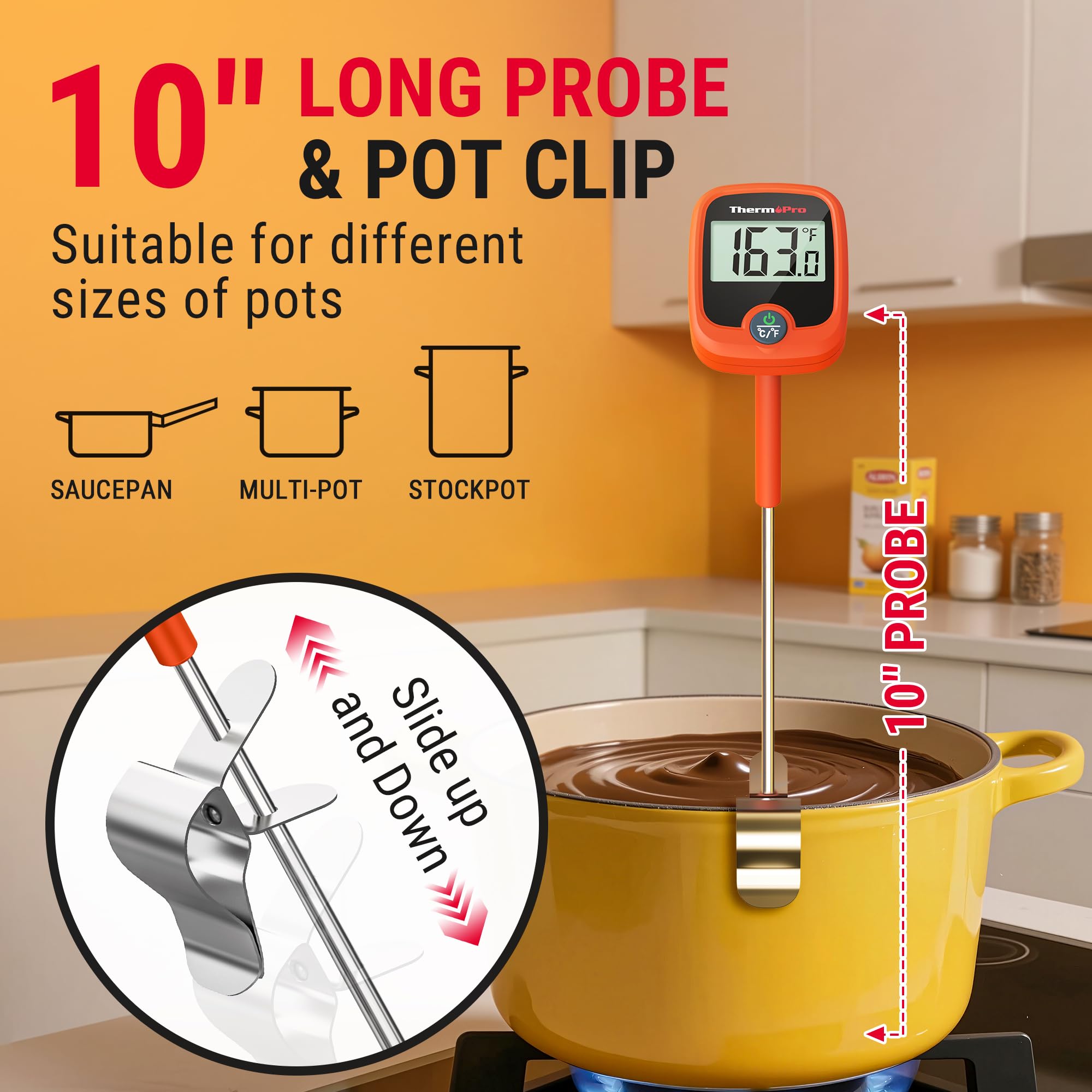 Foto 5 | Termómetro Candy Thermopro Tp509 Con Clip Para Ollas  Sonda De 8 Pulgadas - Venta Internacional.