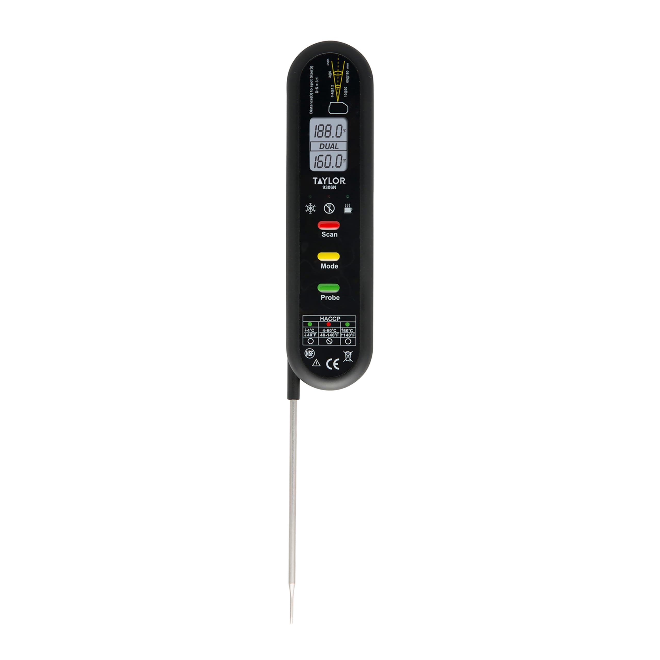 Foto 4 pulgar | Termómetro Taylor  Termopar Infrarrojo De Doble Temperatura - Venta Internacional.