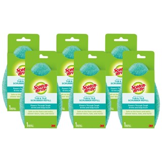 Foto 1 | Almohadillas De Recambio Para Fregar Scotch-brite Antiarañazos Para Bañeras Y Azulejos (6) - Venta Internacional.