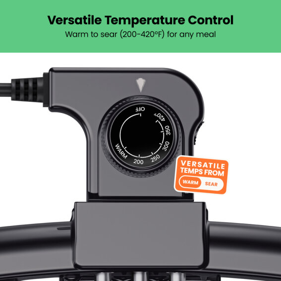 Foto 5 | Plancha Eléctrica Chefman Negro con Control de Temperatura Extraíble
