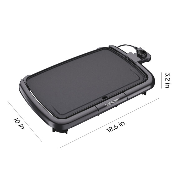 Foto 8 | Plancha Eléctrica Chefman Negro con Control de Temperatura Extraíble