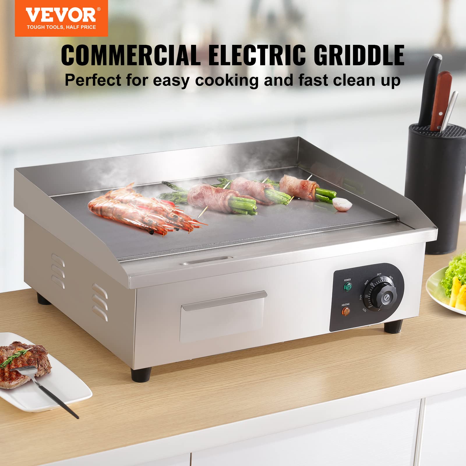 Foto 3 pulgar | Plancha Eléctrica De Sobremesa Vevor 1600 W De 22 Pulgadas Con Control De Temperatura - Venta Internacional.