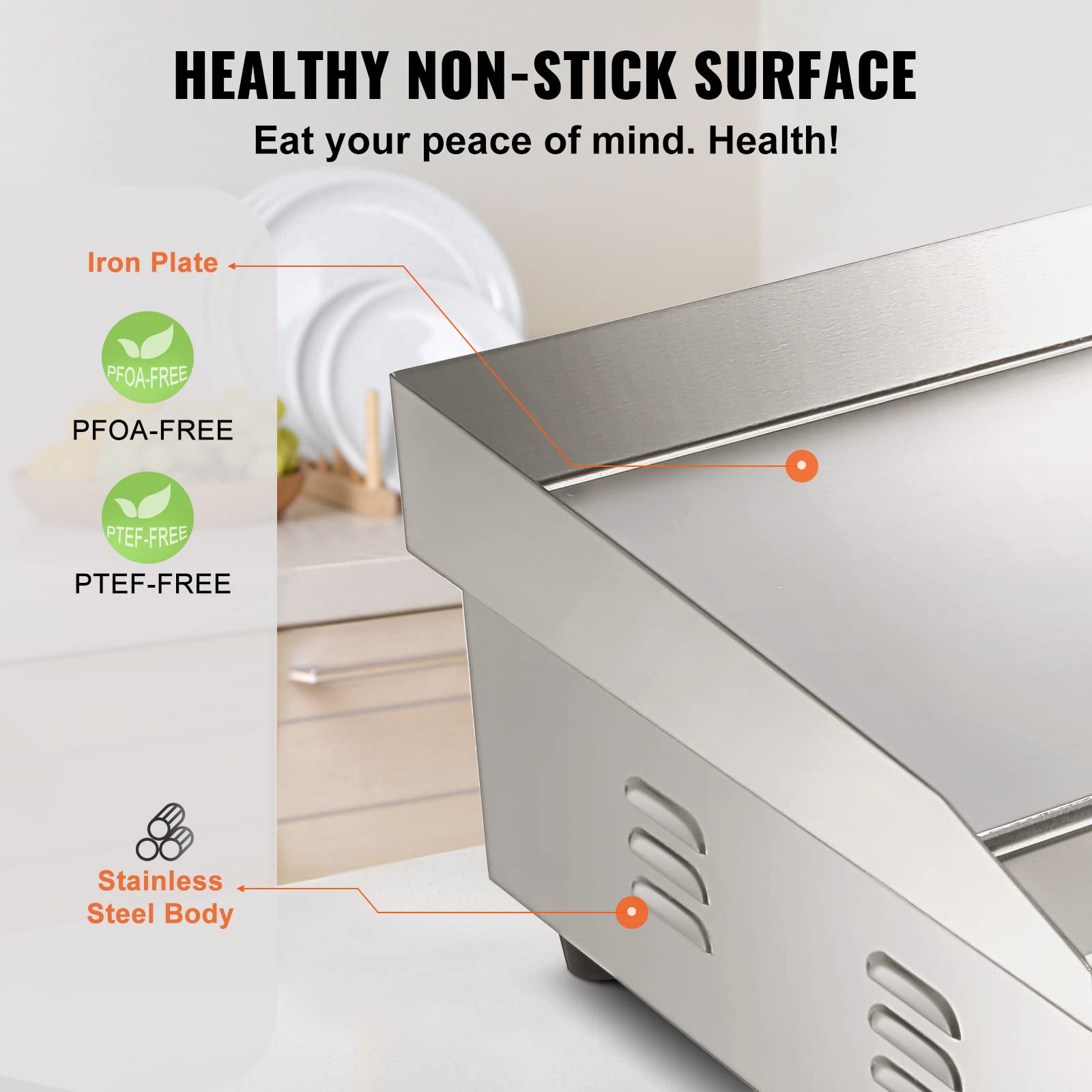 Foto 6 pulgar | Plancha Eléctrica De Sobremesa Vevor 1600 W De 22 Pulgadas Con Control De Temperatura - Venta Internacional.