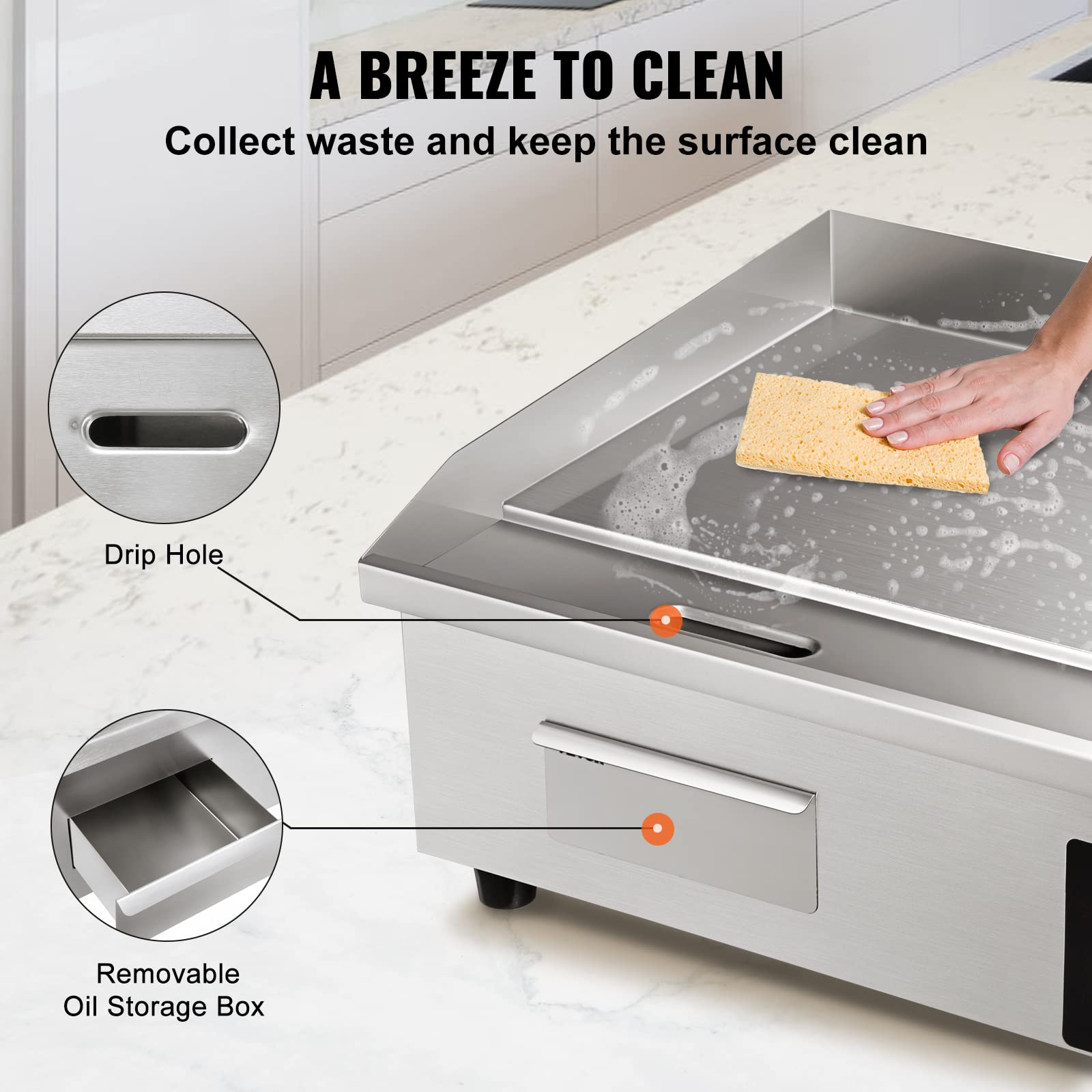 Foto 6 | Plancha Eléctrica De Sobremesa Vevor 1600 W De 22 Pulgadas Con Control De Temperatura - Venta Internacional.