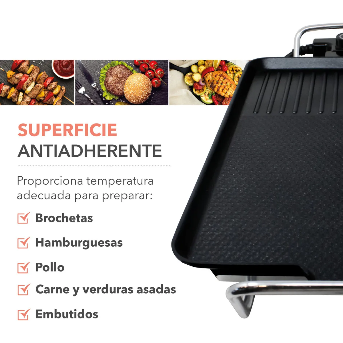 Foto 3 pulgar | Plancha Antiadherente Eo Safe Imports Esi-19196 Negro