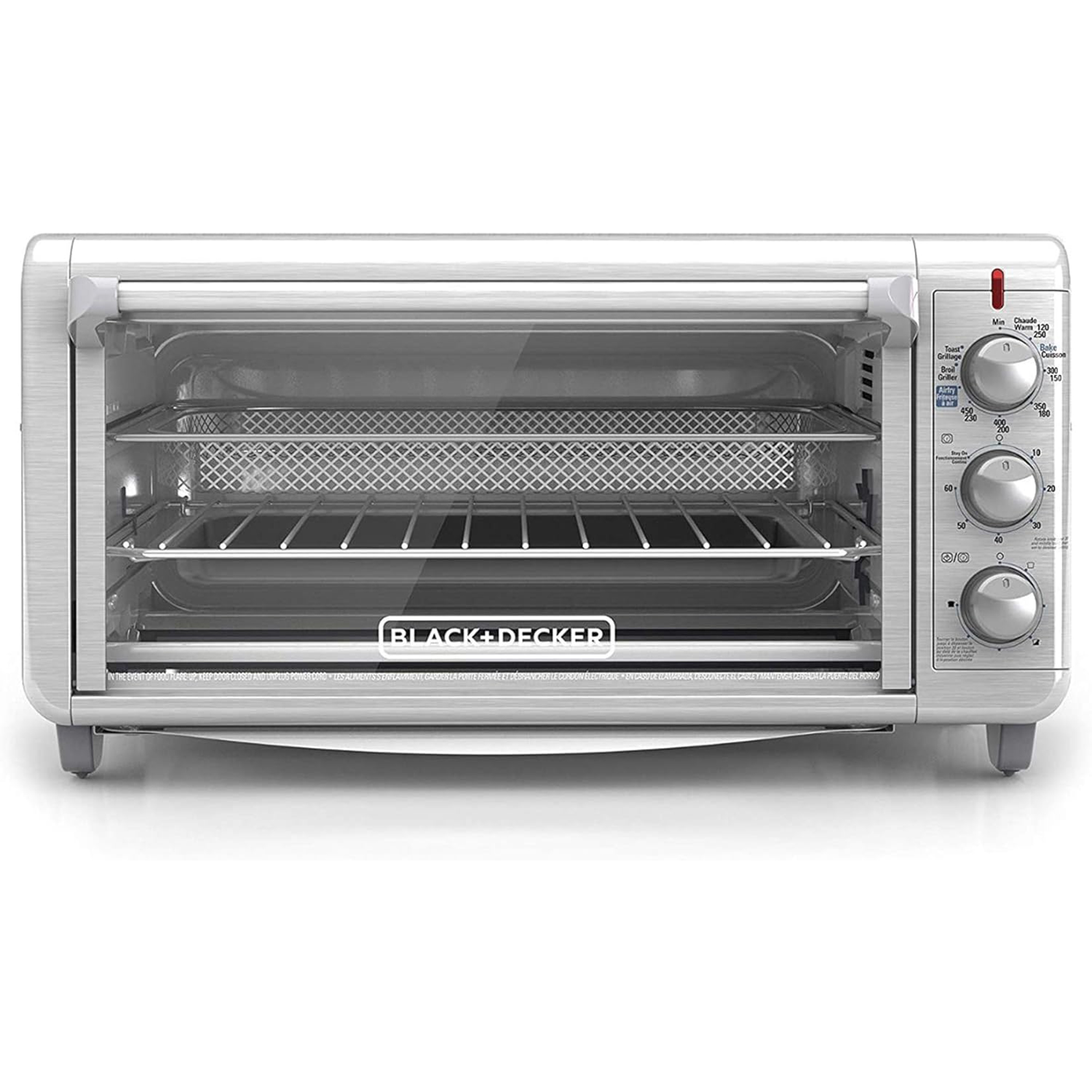 Horno Black+Decker To3265 Fríe Y Hornea Extra Ancho color Plata