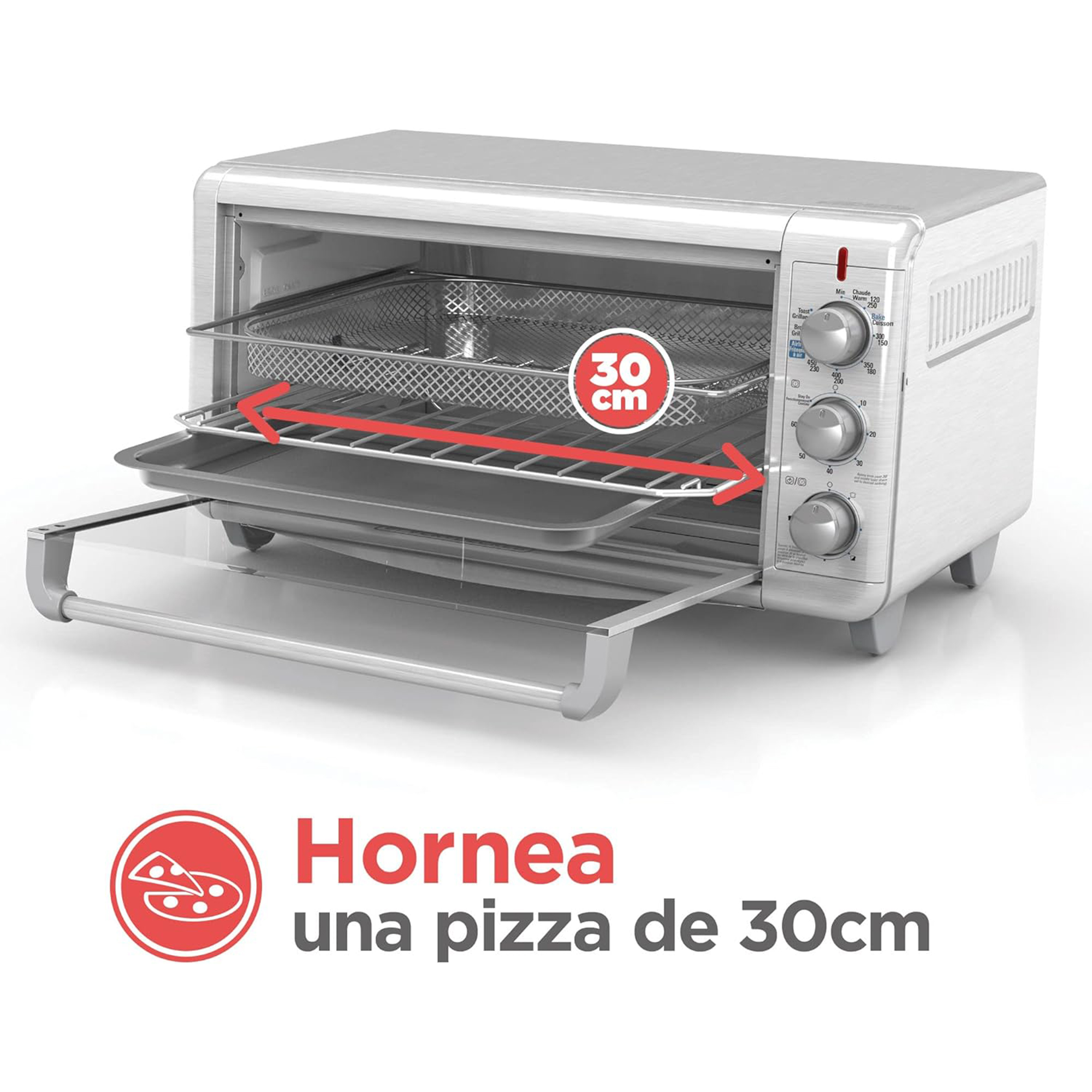 Foto 4 pulgar | Horno Black+Decker To3265 Fríe Y Hornea Extra Ancho color Plata