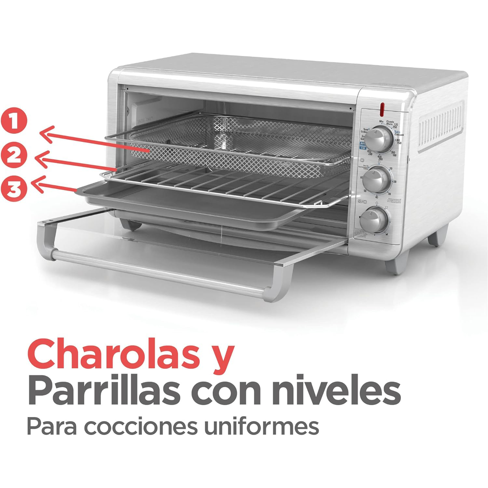 Foto 4 | Horno Black+Decker To3265 Fríe Y Hornea Extra Ancho color Plata