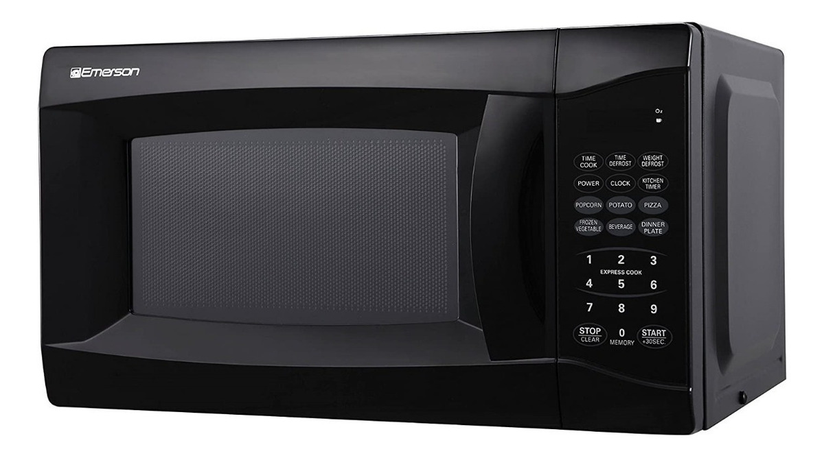 Emerson Mw7302b - Horno Microondas Negro De 0.7 Pies Cúbicos