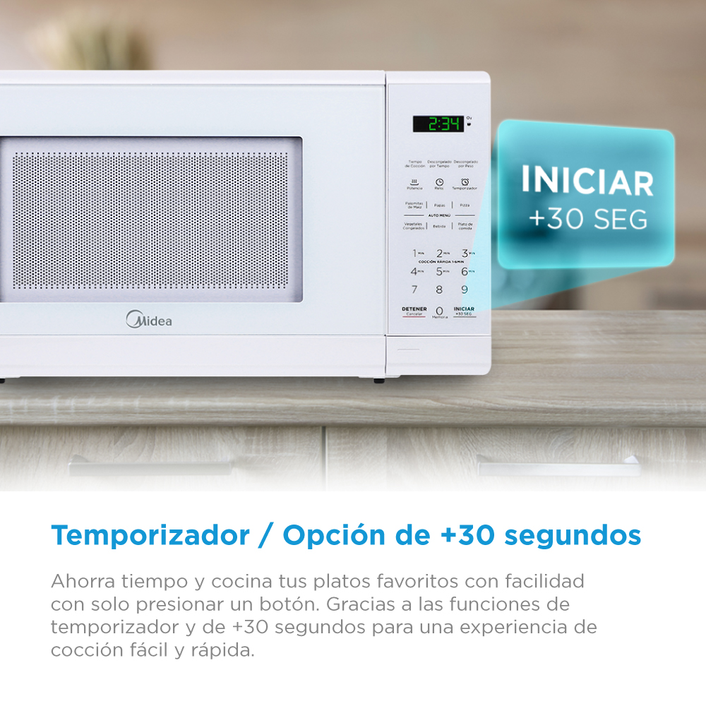 Foto 8 pulgar | Horno de Microondas Midea Practia Mmdf07s2ww 0.7 Pies