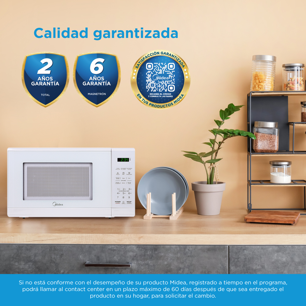 Foto 8 | Horno de Microondas Midea Practia Mmdf07s2ww 0.7 Pies