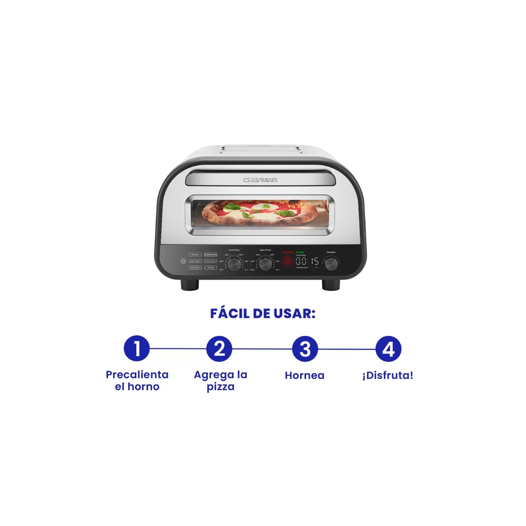 Foto 6 pulgar | Horno Chefman de Acero Inoxidable para Pizza