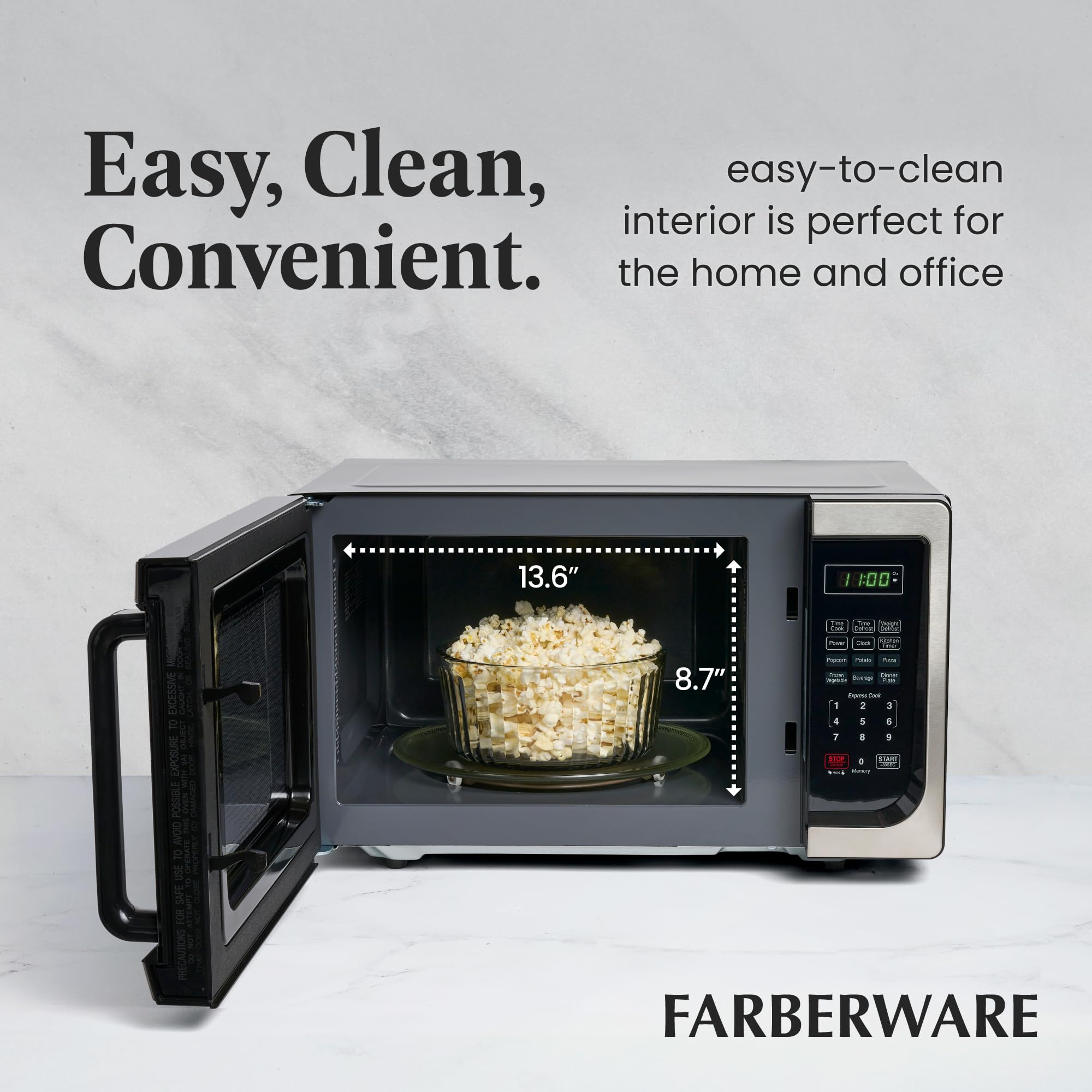 Foto 5 | Horno Microondas Farberware Fm09sse 900 W 0.9 Pies Cúbicos de Acero Inoxidable - Venta Internacional