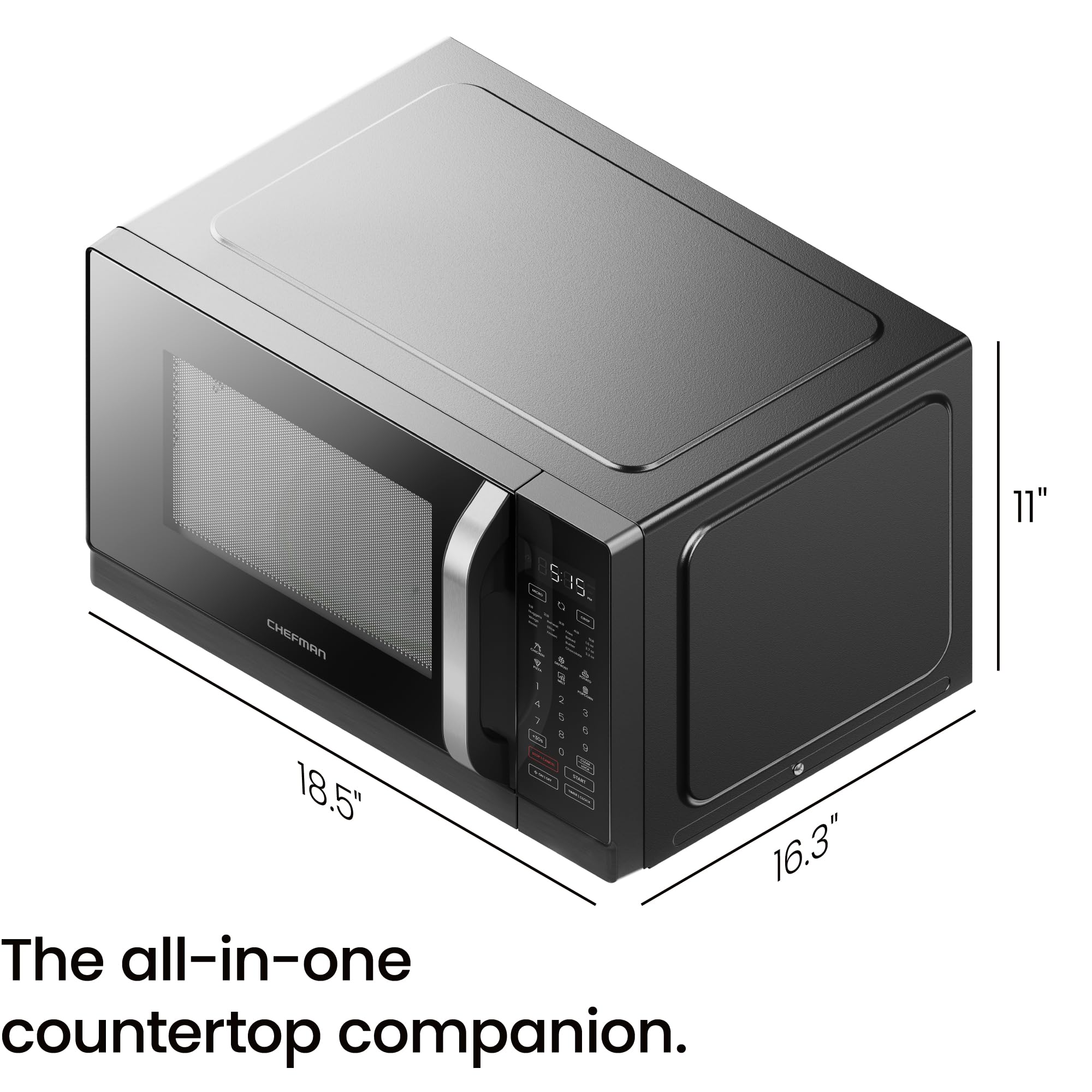 Foto 8 pulgar | Horno Microondas Chefman Microcrisp Countertop 1800w 0.8l - Negro - Venta Internacional.