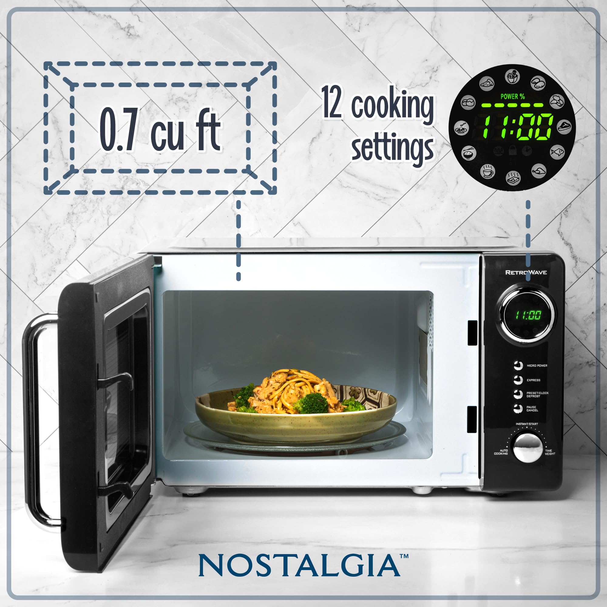 Foto 3 pulgar | Horno Microondas Nostalgia Retro Compacto 0.7 Cu. 700 W - Venta Internacional