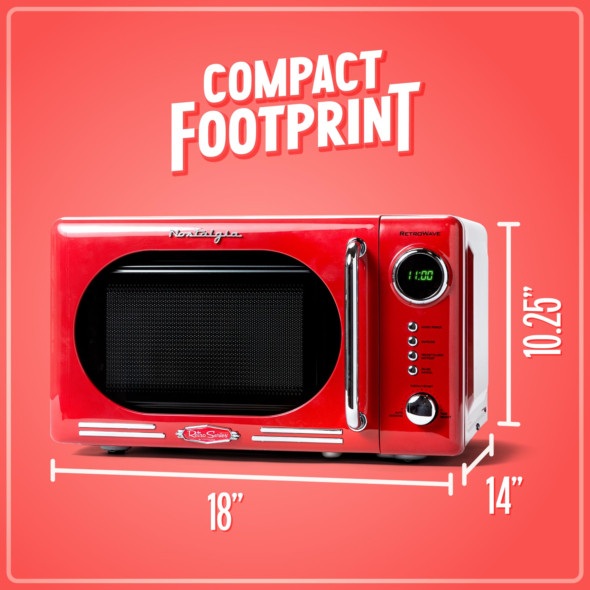 Foto 6 pulgar | Horno Microondas Nostalgia Rojo Retro 0.7 Cu. Ft. 700 W  - Venta Internacional