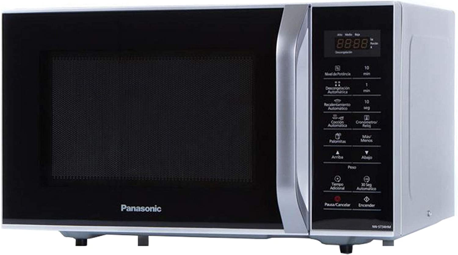 Microondas Panasonic Nn-st34hmruh 0.9 Pies con Manija 800 WattsNeg ro Panel Digital