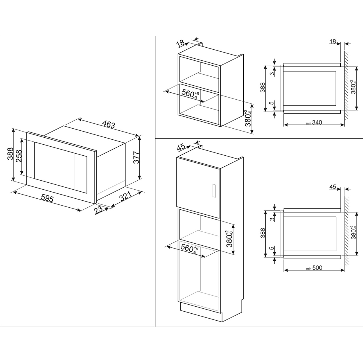 Foto 2 | Microondas Empotrable Smeg Fmiu020x De 0.7 L Acero Inoxidable