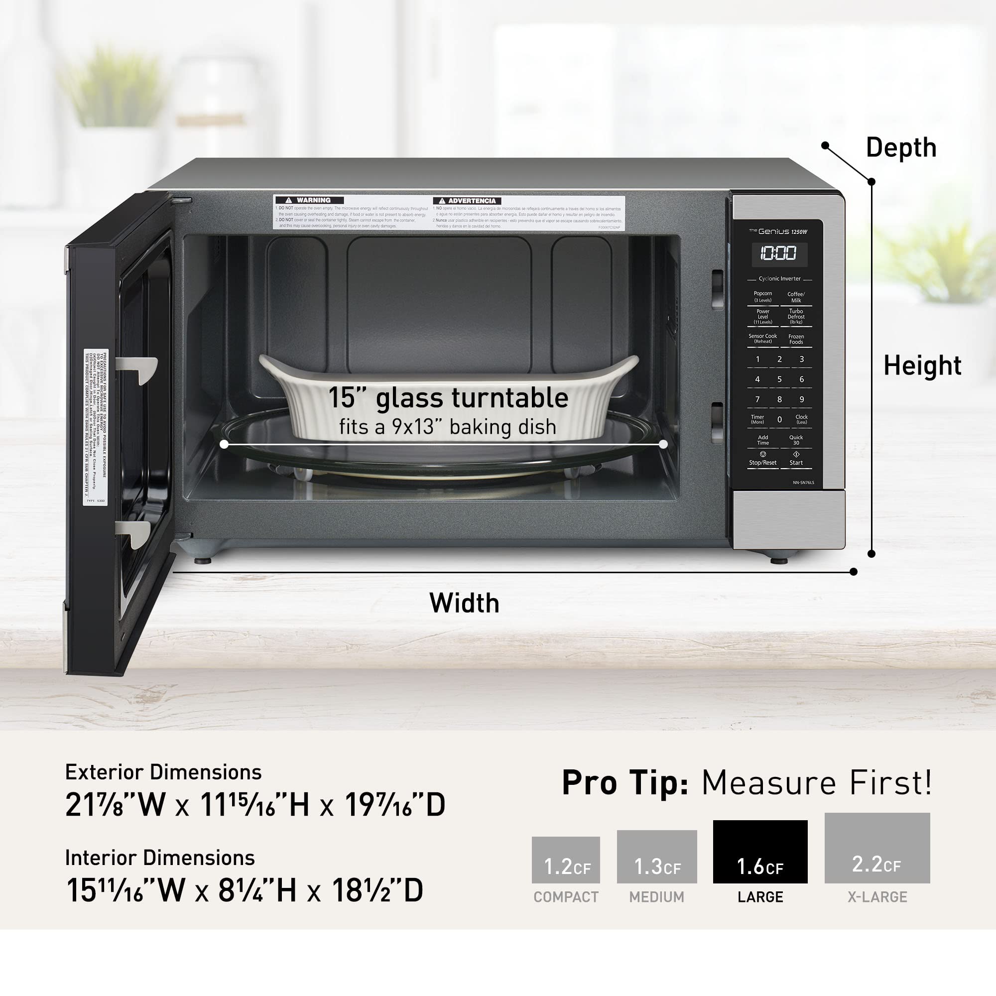 Foto 5 | Horno Microondas Panasonic Nn-sn76ls Inverter 1.6 Pies Cúbicos 1250 W - Venta Internacional