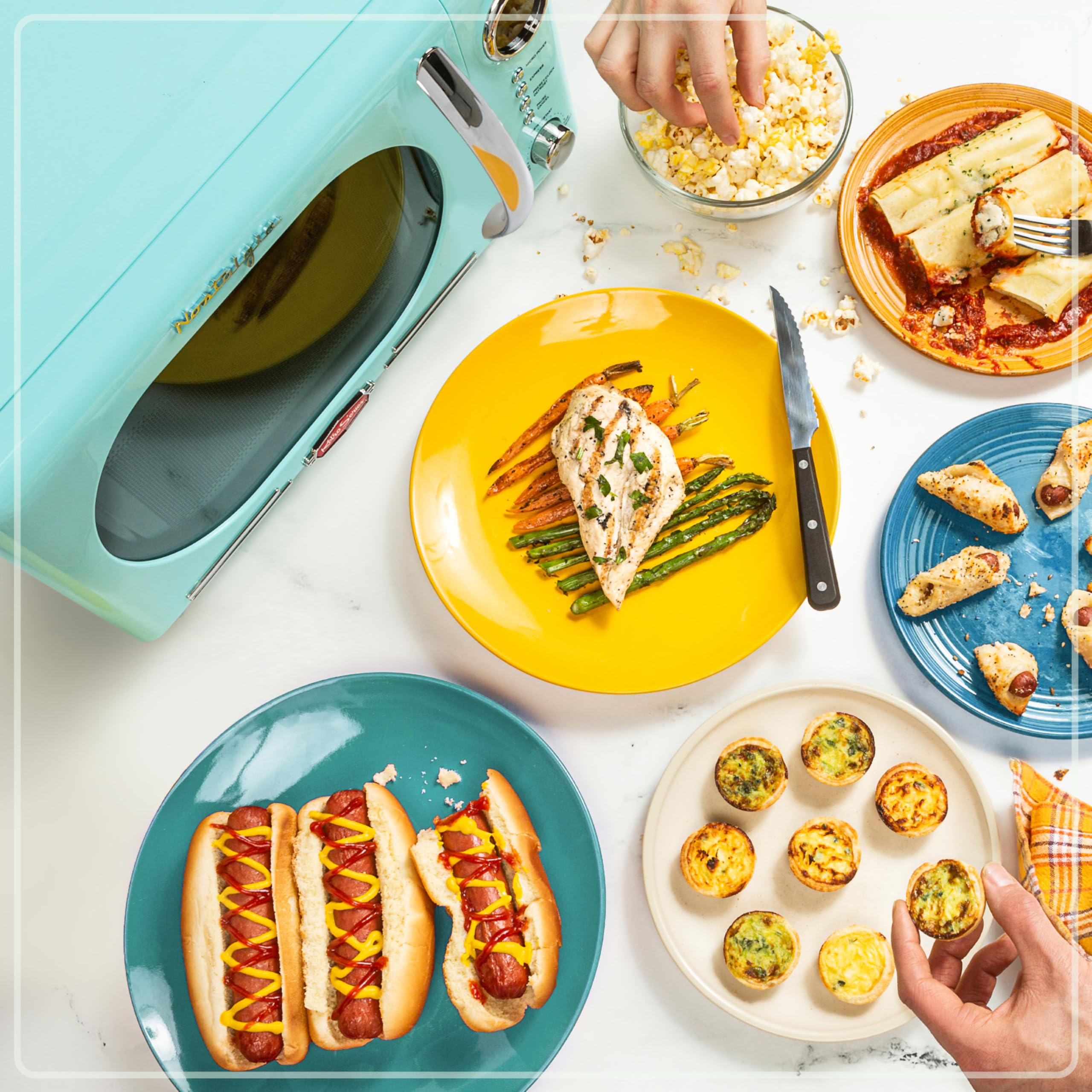 Foto 4 pulgar | Horno de Microondas Nostalgia NRMO11AQ6A 1.1 Pies Cúbicos 1000 W Aqua - Venta Internacional