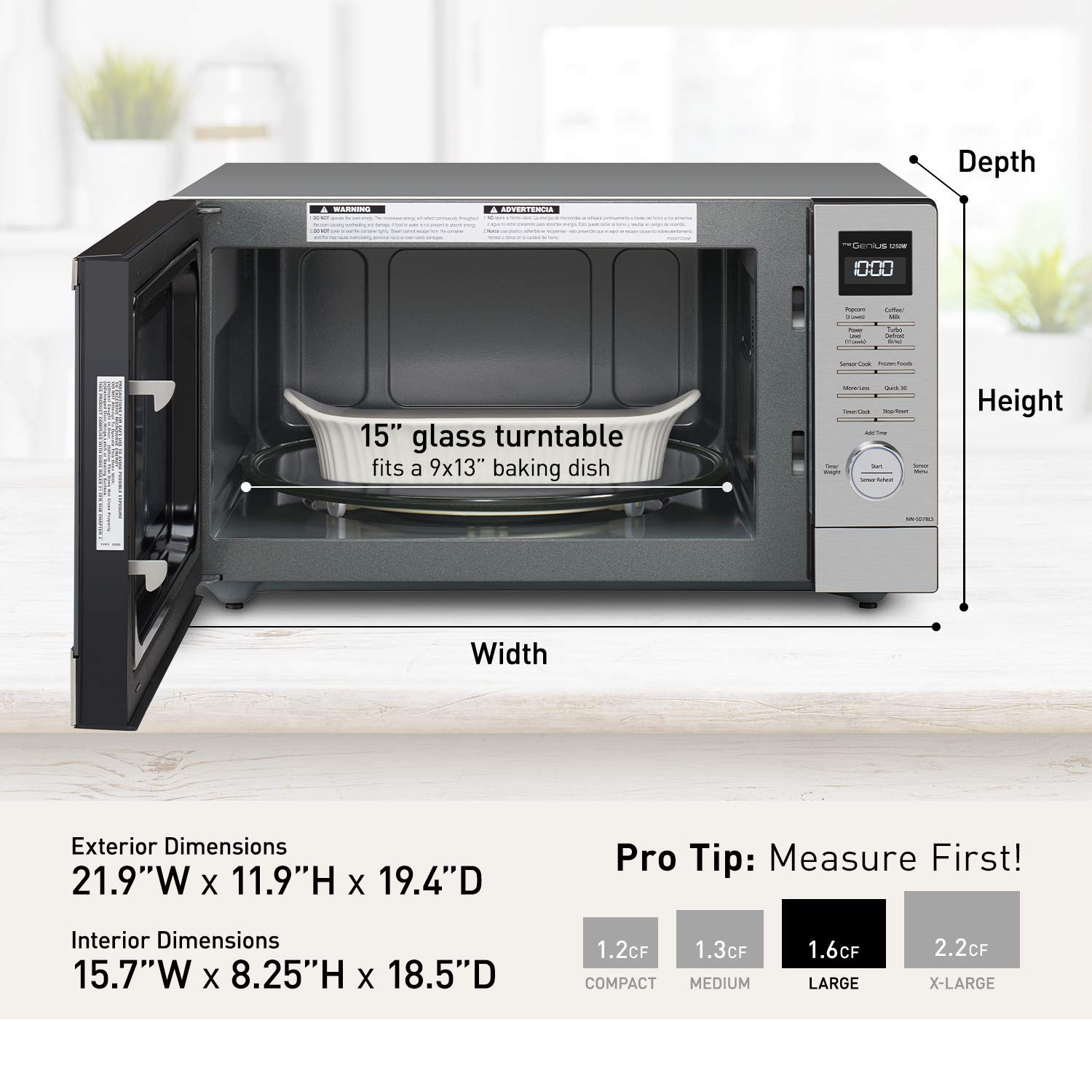 Foto 6 pulgar | Horno Microondas Panasonic Nn-sd78ls Inverter 1.6 Pies Cúbicos 1250 W - Venta Internacional