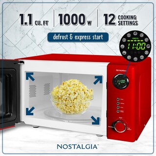 Foto 2 | Horno de Microondas Nostalgia NRMO11RR6A 1.1 Pies Cúbicos 1000 W Rojo - Venta Internacional