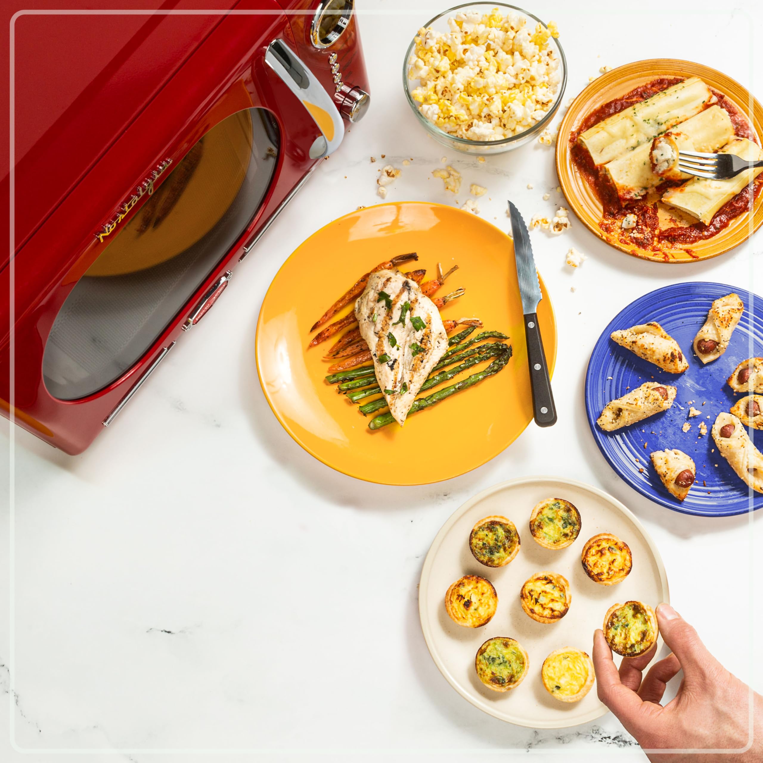 Foto 4 pulgar | Horno de Microondas Nostalgia NRMO11RR6A 1.1 Pies Cúbicos 1000 W Rojo - Venta Internacional