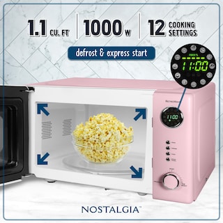 Foto 2 | Horno de Microondas Nostalgia NRMO11PK6A 1.1 Pies Cúbicos 1000 W Rosa - Venta Internacional
