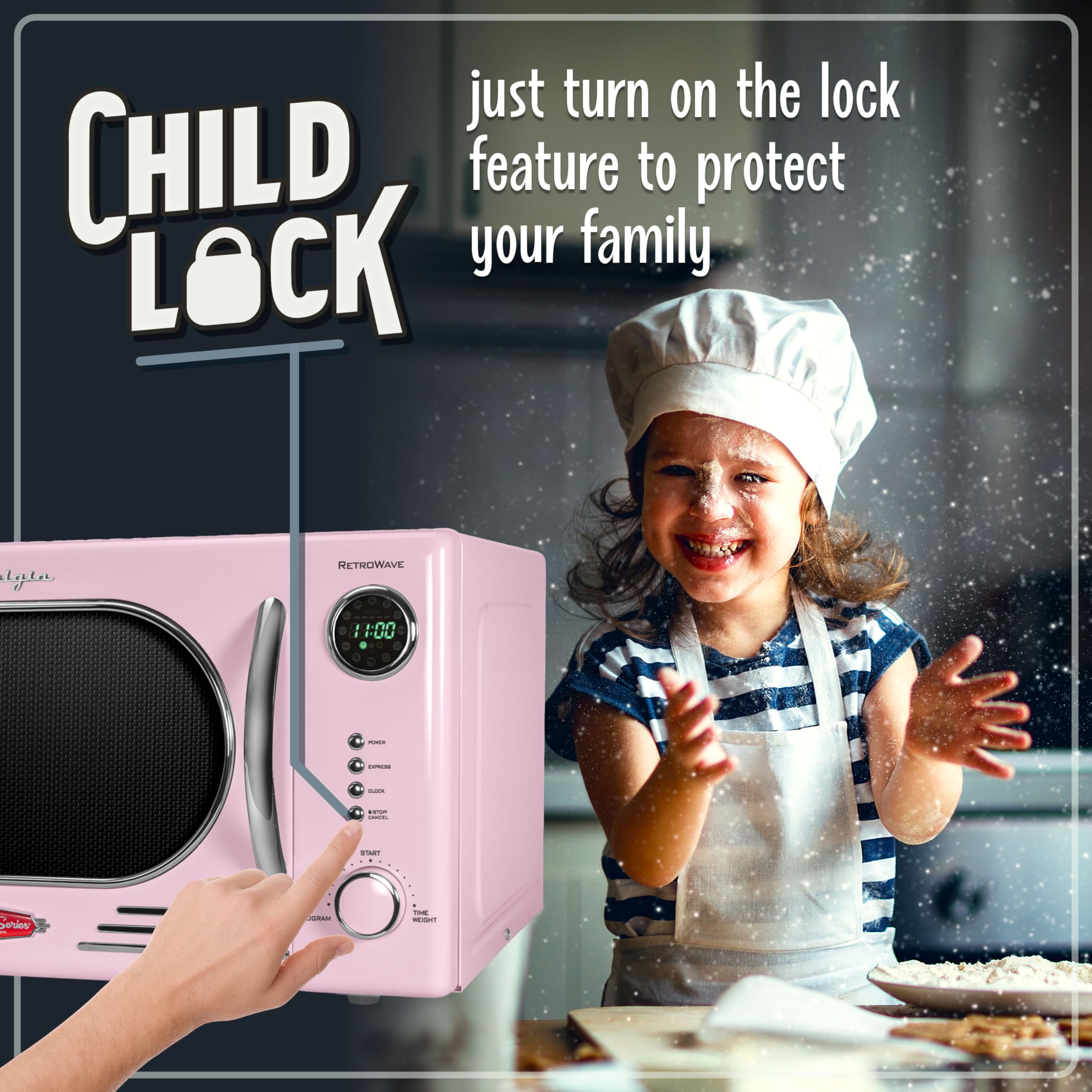 Foto 5 pulgar | Horno de Microondas Nostalgia NRMO11PK6A 1.1 Pies Cúbicos 1000 W Rosa - Venta Internacional