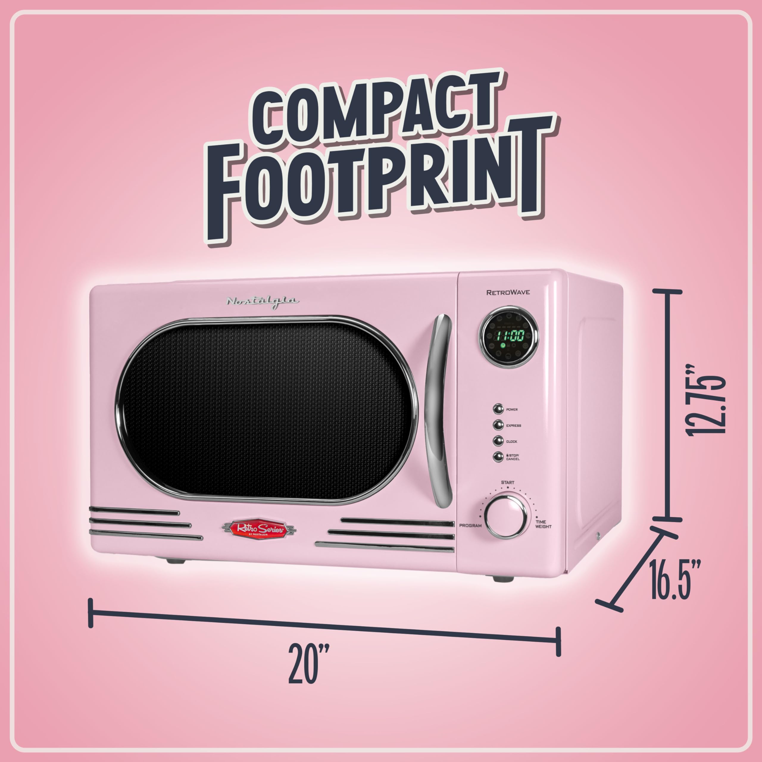 Foto 6 pulgar | Horno de Microondas Nostalgia NRMO11PK6A 1.1 Pies Cúbicos 1000 W Rosa - Venta Internacional