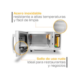 Foto 5 | Microondas Industrial Digital Rhino, 1000w De Potencia, 0.9 Pies Cúbicos, Acero Inoxidable, Alta Eficiencia Y Seguridad