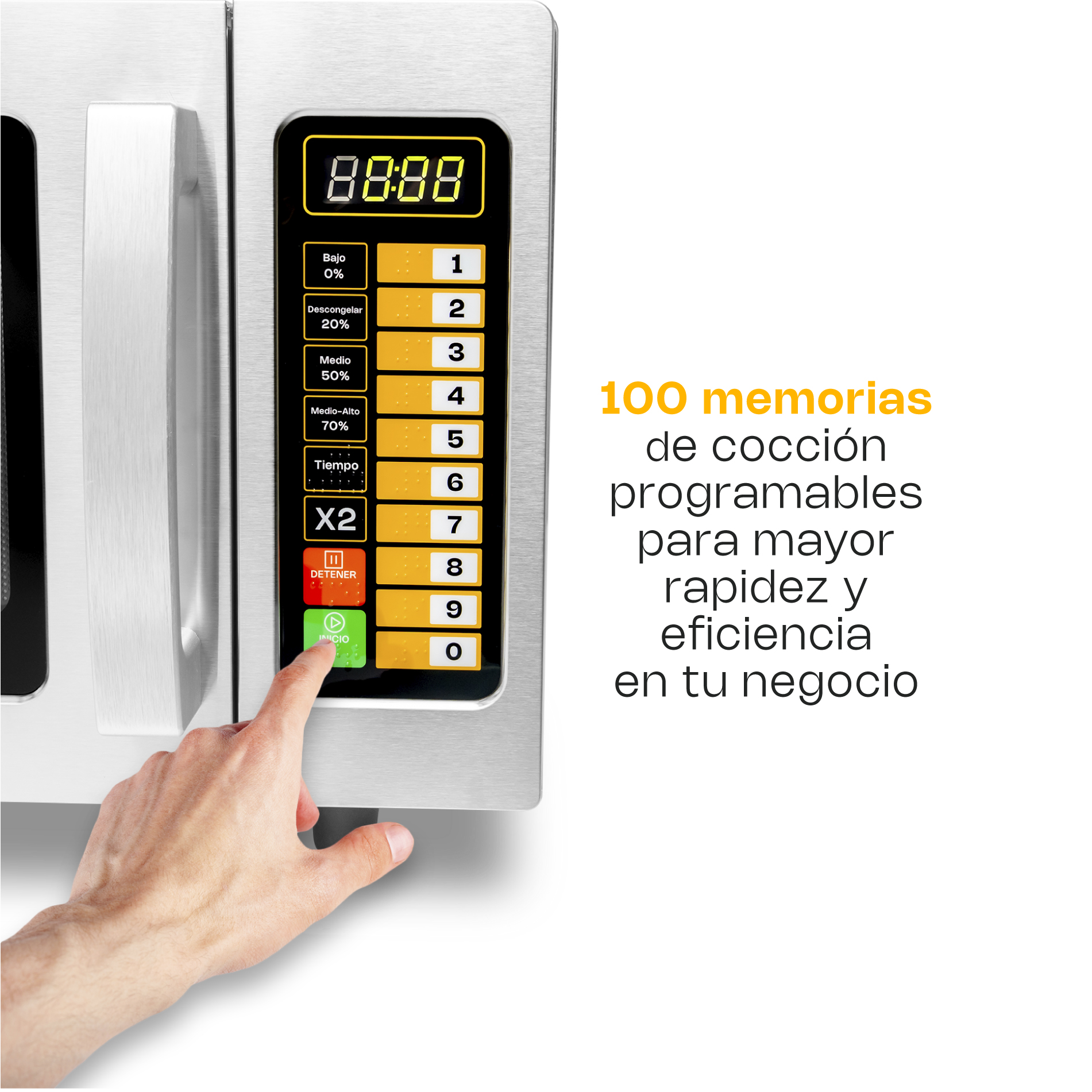 Foto 7 | Microondas Industrial Digital Rhino, 1000w De Potencia, 0.9 Pies Cúbicos, Acero Inoxidable, Alta Eficiencia Y Seguridad