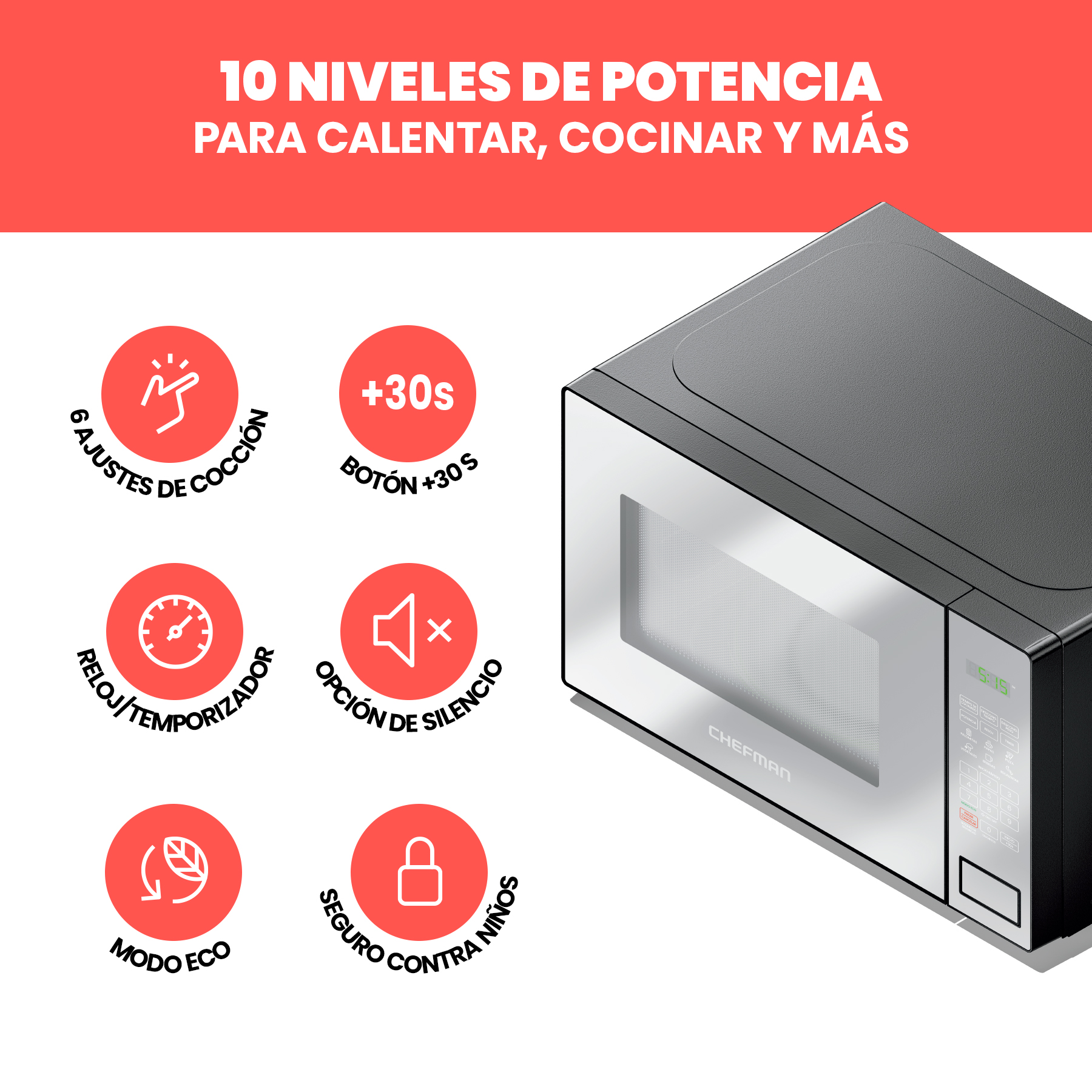 Foto 4 pulgar | Microondas Chefman 6 Modos