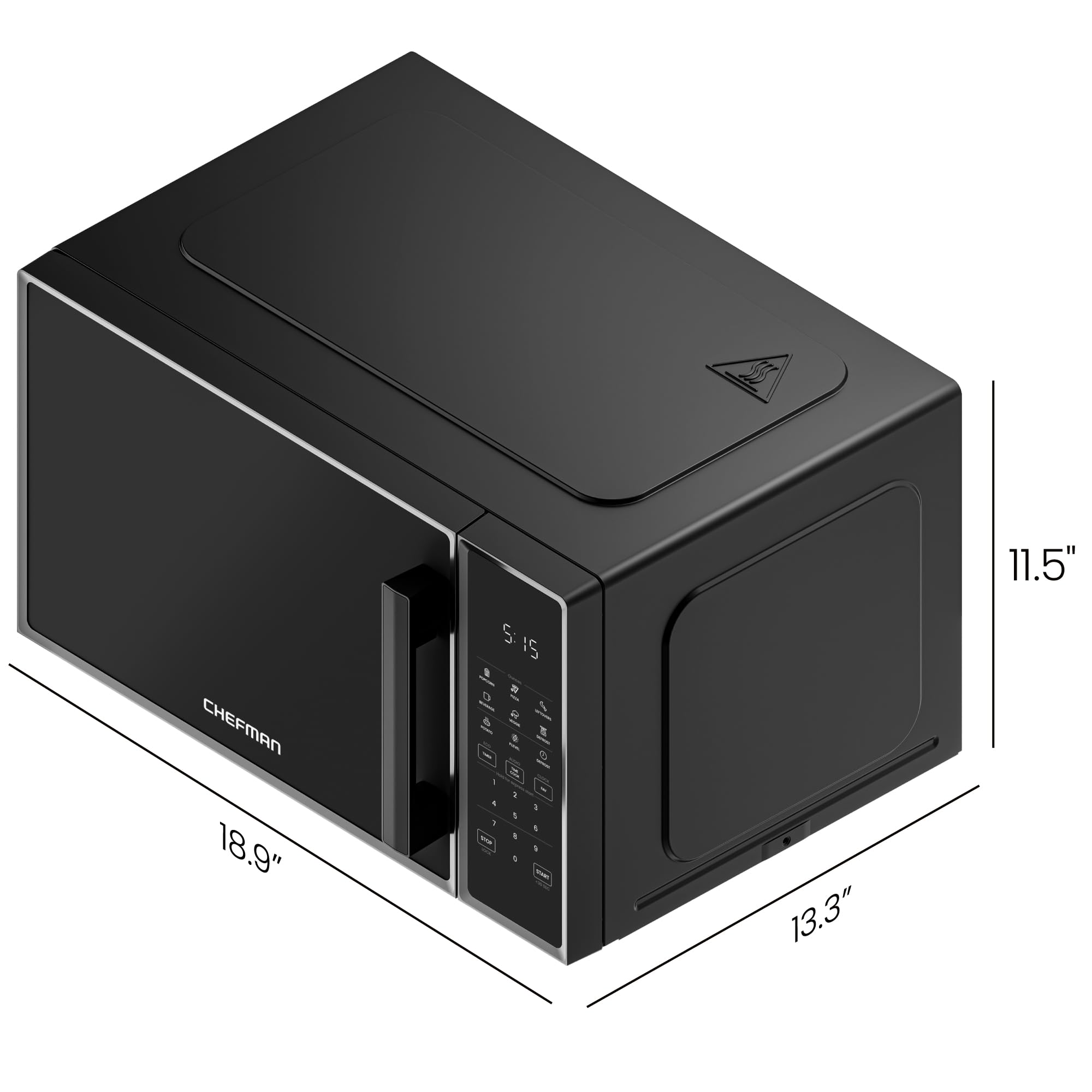 Foto 8 pulgar | Horno Microondas Chefman, 0.9 Pies Cúbicos, 900 W, 10 Niveles De Potencia, Negro - Venta Internacional.