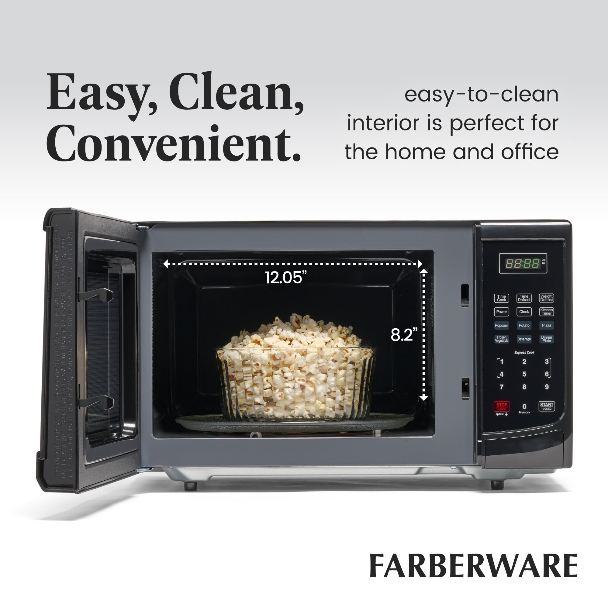 Foto 5 | Encimera Farberware Para Microondas, 900 W, 0.9 Pies Cúbicos Con Luz Led - Venta Internacional.