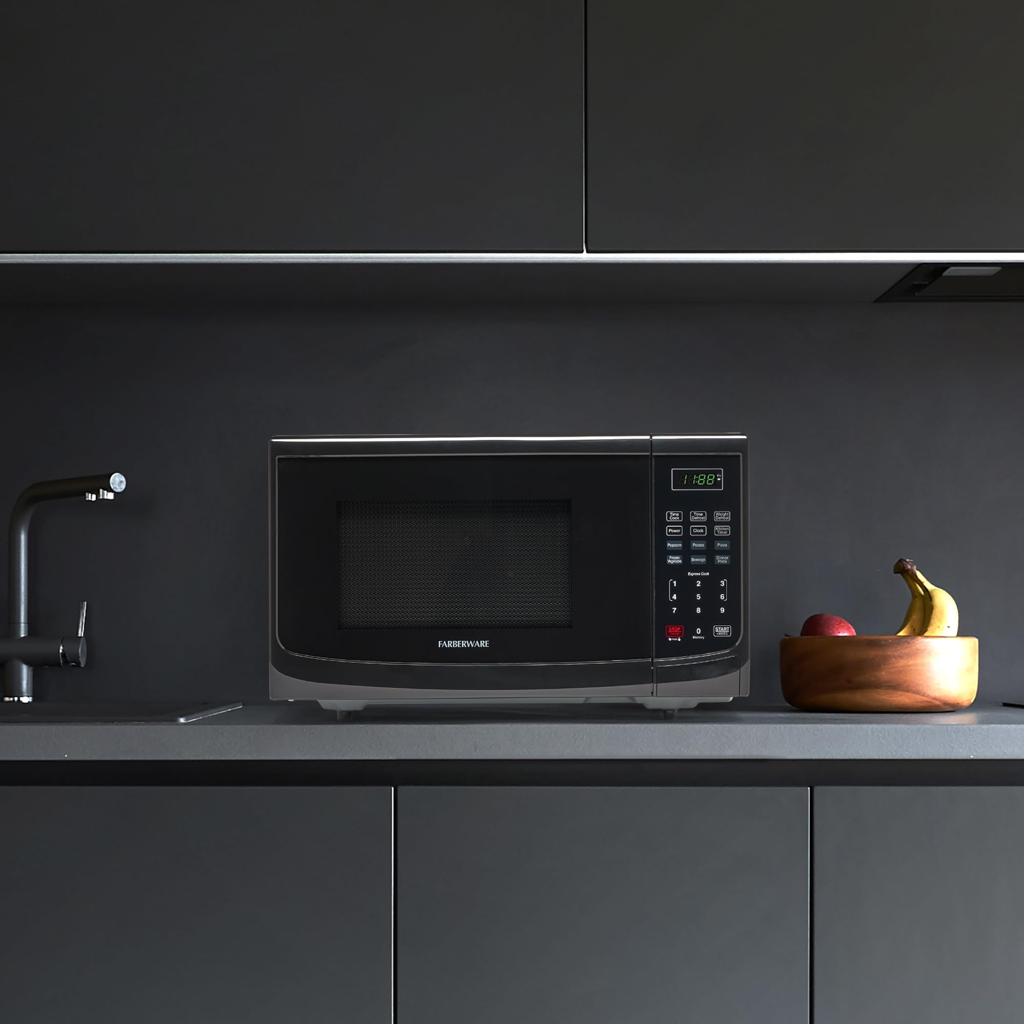 Foto 7 | Encimera Farberware Para Microondas, 900 W, 0.9 Pies Cúbicos Con Luz Led - Venta Internacional.