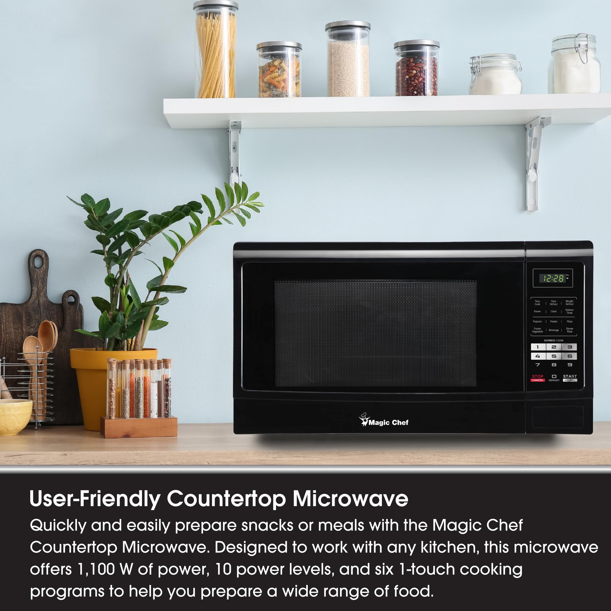 Foto 3 pulgar | Horno de Microondas Magic Chef 1.6 Pies Negro-Venta Internacional