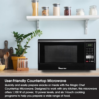 Foto 2 | Horno de Microondas Magic Chef 1.6 Pies Negro-Venta Internacional