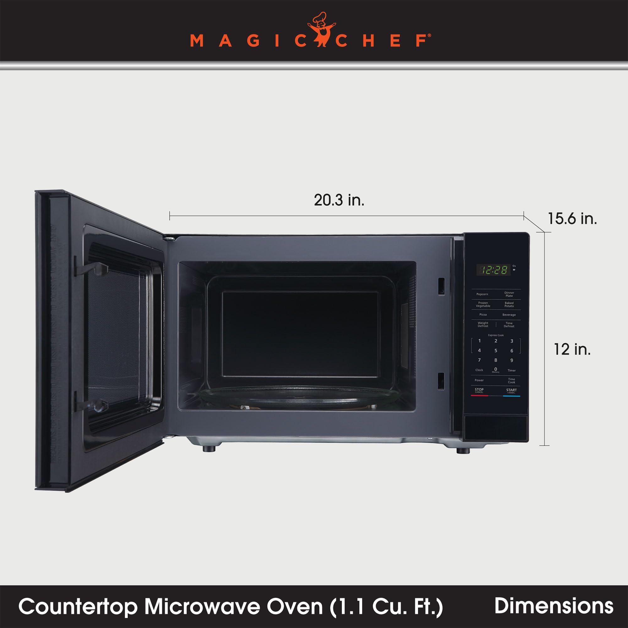 Foto 5 pulgar | Horno de Microondas Magic Chef 1.1 Pies Negro-Venta Internacional