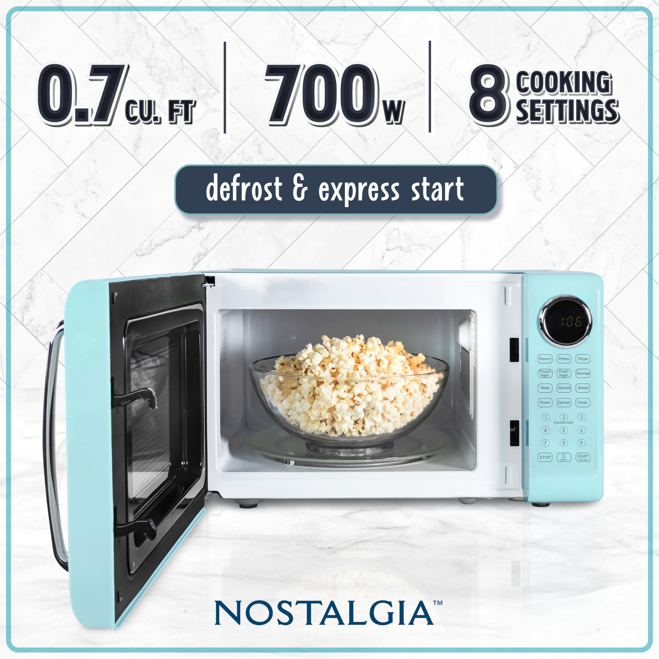 Foto 3 pulgar | Horno Microondas Nostalgia Retro 20l 700w Con Plato Giratorio De Vidrio - Venta Internacional.