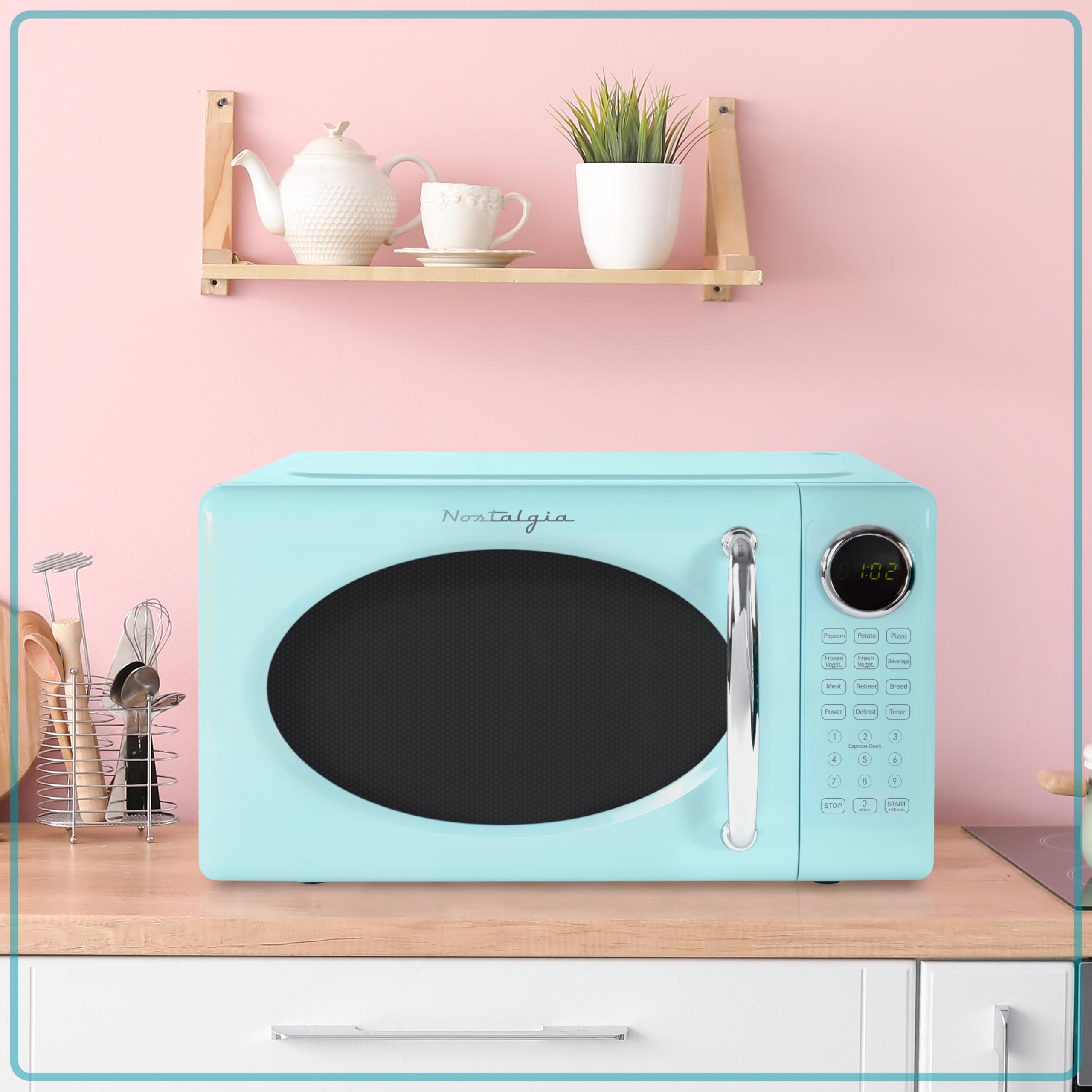 Foto 6 | Horno Microondas Nostalgia Retro 20l 700w Con Plato Giratorio De Vidrio - Venta Internacional.