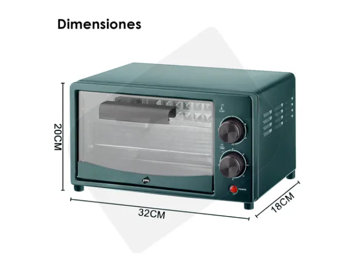 Foto 3 pulgar | Horno Eléctrico Verde