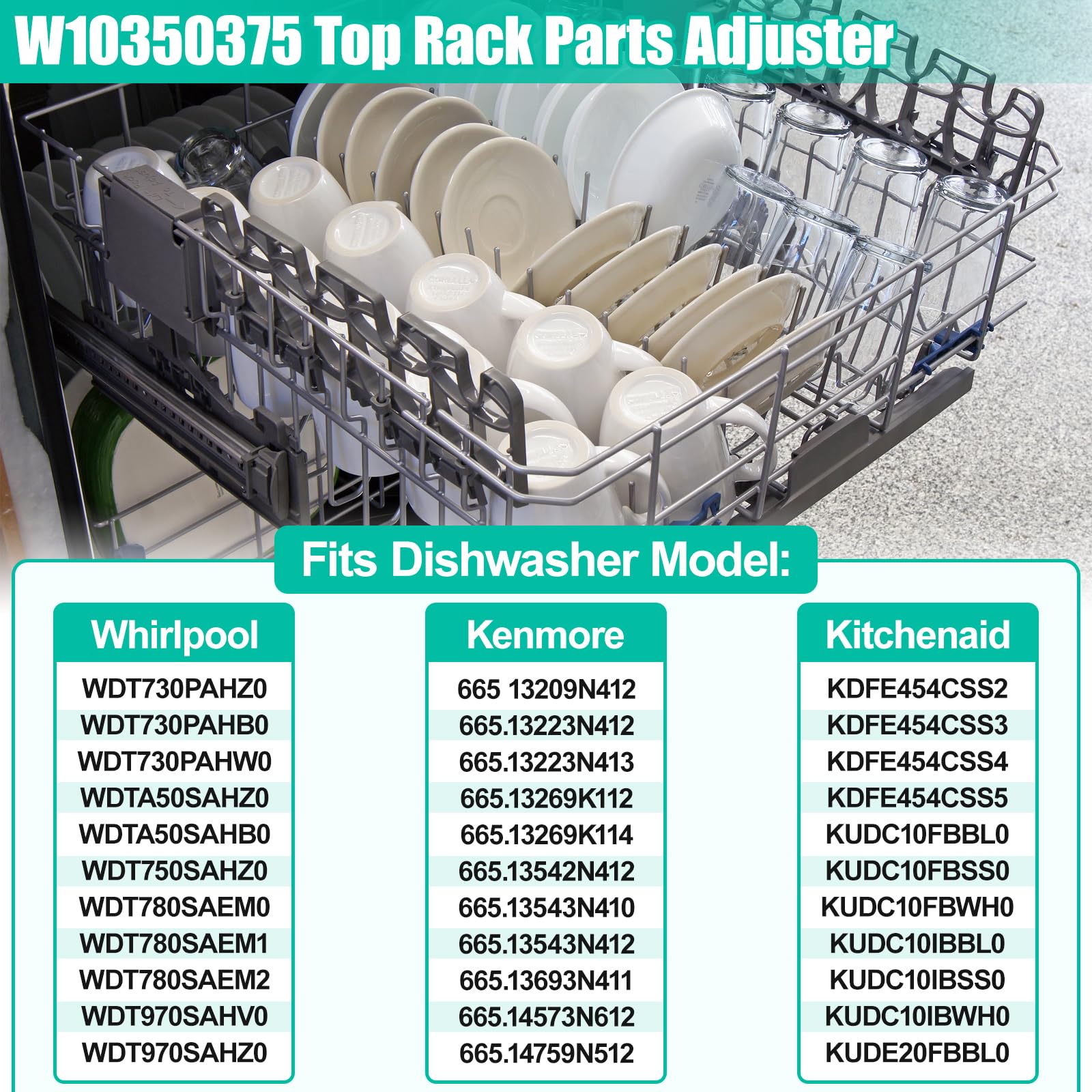 Foto 4 pulgar | Piezas De Ajuste De Rejilla Superior De Lavavajillas Para Whirlpool Y Kenmore - Venta Internacional.