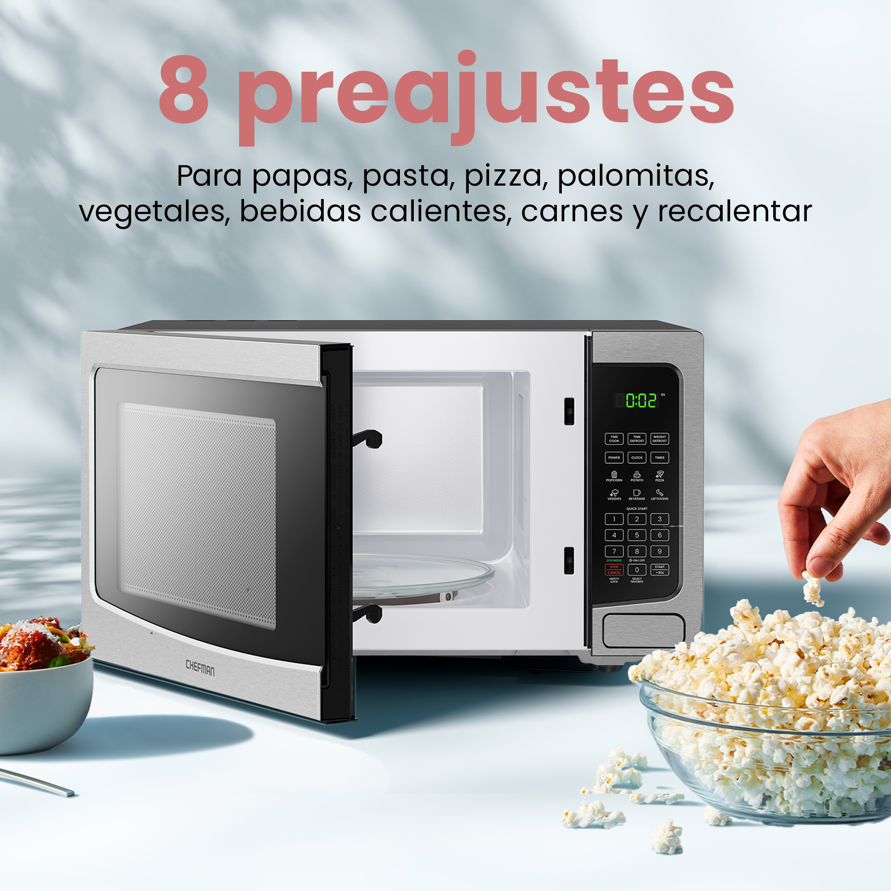 Foto 5 pulgar | Horno de  Microondas Digital 1.1 Pies Cúbicos | Acero Inoxidable Acabado Espejo