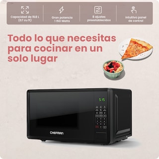 Foto 2 | Chefman Microondas Digital 0.7 Pies Cúbicos | 8 Menús Automáticos