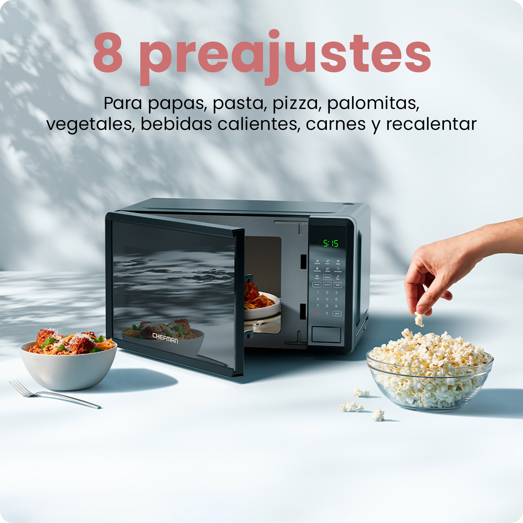 Foto 4 pulgar | Chefman Microondas Digital 0.7 Pies Cúbicos | 8 Menús Automáticos