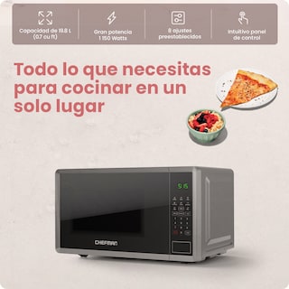 Foto 2 | Chefman Microondas Digital 0.7 Pies Cúbicos | 8 Menús Automáticos Acabado Espejo