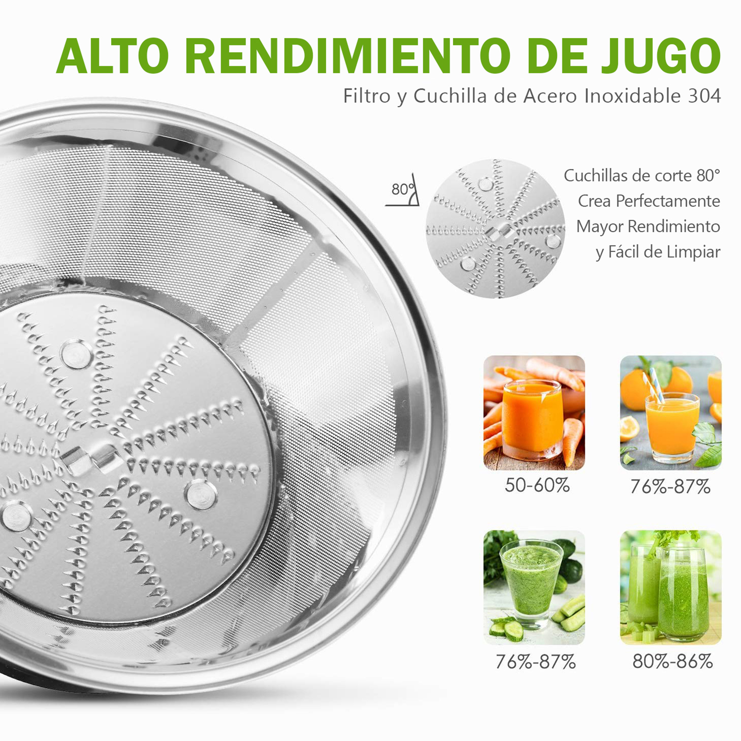 Foto 4 pulgar | Extractor de Jugos Aicok 2 Velocidades 1.4 L