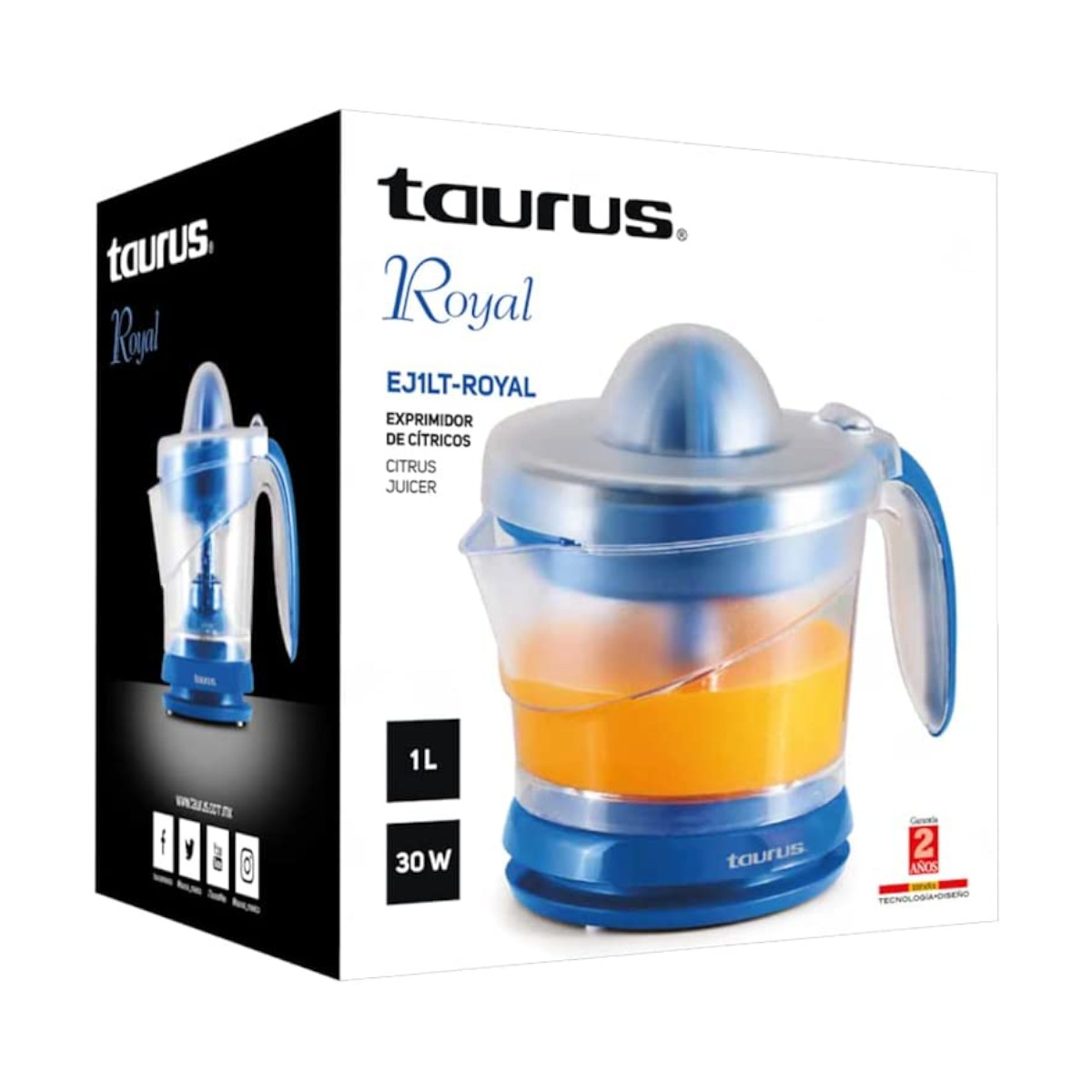 Foto 4 pulgar | Exprimidor Citricos Taurus Ej1lt-royal 1l Vaso Plástico Azul